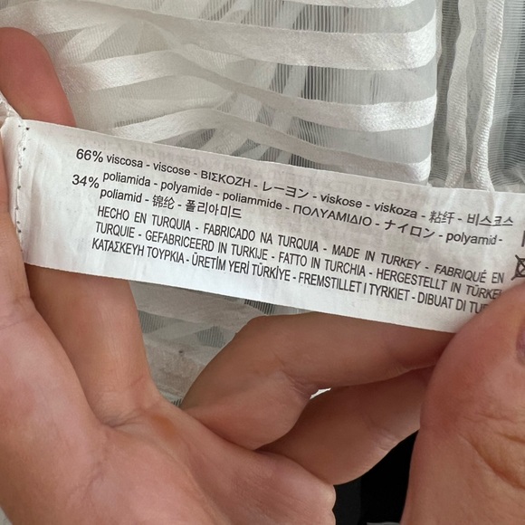 Zara White Stripe Sheer Jacket XS Chic - Picture 9 of 9